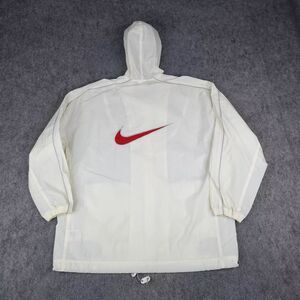 Vintage Nike Jacket Mens XXL White Red Track Windbreaker Anorak Swoosh 90